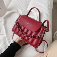 2021Elegant Plaid Tote Bag INS Fashion Women PU Leather Crossbody Female Acrylic Thick Chain Bag Branded Messenger Bag bolsos