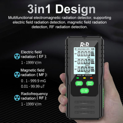 สนามไฟฟ้าสนามแม่เหล็ก RF เครื่องตรวจจับรังสีมือถือเครื่องทดสอบรังสีแม่เหล็กไฟฟ้า EMF วิทยุความถี่ตรวจจับเมตร