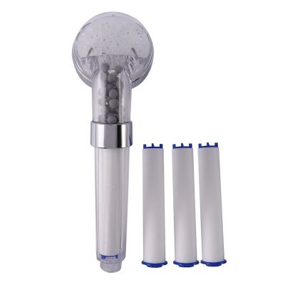 1 Set Negative Ions Bathroom Handheld Shower Water Saving Head Set with 3 Filters High Pressure Portable Shower Head Hand Shower