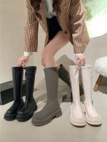 ✴۞ Thick-soled white boots womens 2023 new spring and autumn small boots but the knees look thin tall knight boots