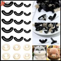 HUAN 20pcs/10pairs 17/24/30มม อุปกรณ์สัตว์หมี ชิ้นส่วนของเล่นยัดไส้ จมูกตาด้าย หุ่นคริสตัลตา ตุ๊กตาเครื่องมือ DIY งานฝีมือดวงตา