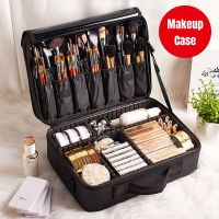 ❁ Travel Makeup Train Case Cosmetic Organizer Artist Storage Bag with Adjustable Dividers for Cosmetic Jewelry Digital Accessories