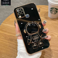 AnDyH 2022 New Design For Infinix Hot 10S Hot 10S NFC Case Luxury 3D Stereo Stand Bracket Astronaut Fashion Cute Soft Case