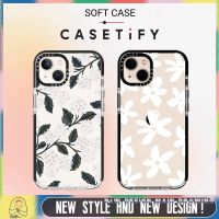 Simple Art White Flower CASETiFY Phone Case Compatible for iPhone14/13/12/11/Pro/Max IX XS MAX XR 7 8 Plus iPhone Case Transparent Shockproof Protective Soft Cover