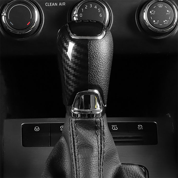 carbon-fiber-interior-gear-shift-knob-cover-trim-handle-sleeve-buttons-cover-sticker-for-skoda-octavia-a7-superb-fabia