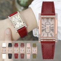 ⌚ นาฬิกาแฟชั่น⌚ The new fashion square dial Roman numerals time diamond belt quartz female clean air watch