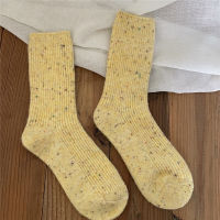 Wool Medium Cashmere Tube Day Color Socks Thickened Warm Ladies