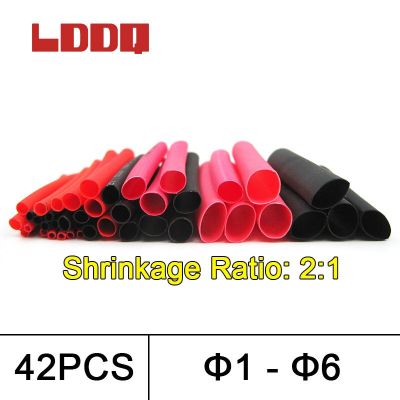 42pc 6size Polyolefin 2:1 1mm 1.5mm 2.5mm 3.5mm 5mm 6mm Heat Shrink Tubing Tube Sleeve Wrap Wire cable kit Cable Management