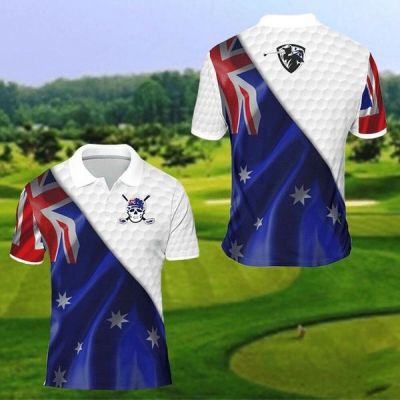 Australia Flag Golf Short Sleeve Polo Shirts For Men AnWomen