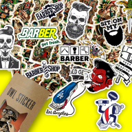 Bộ Sticker hình dán Barber Shop - Tiệm cắt tóc chống nước cao cấp siêu cool ngầu thumbnail