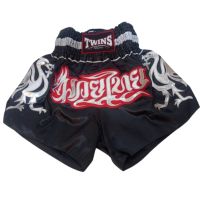 Twins special  Muay Thai Shorts TBS-155 Black-silver  ( Size M)  กางเกงมวยไทย ทวินส์  สเปเชี่ยล ของเเท้จากโรงงาน