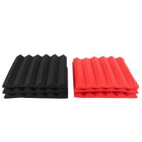 6Pcs 30X30X5Cm Wedge Sound Insulation Studio Foam Red/Black Studio Foam Musical Instruments Parts &amp; Accessories