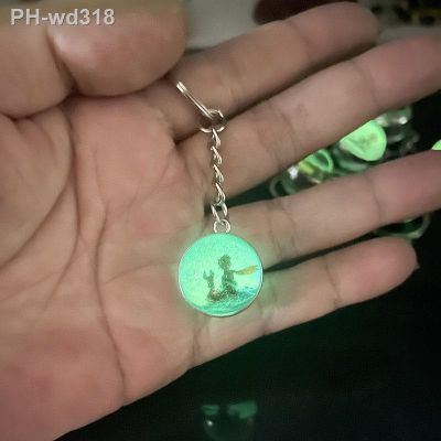 Luminous Little Prince Keychain Time Stone Glass Handbag Pendant Pendant Creative Key Chain charm key chain accessories