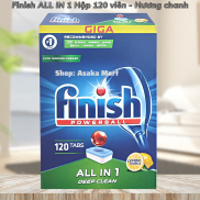 Viên rửa bát Finish All in one 120 viên hộp - Hương chanh.