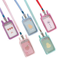 Card And Money Holders Name Badge Holder With Lanyard Cartoon Silica Gel Card Holder ID Card Holder Neck Pouch