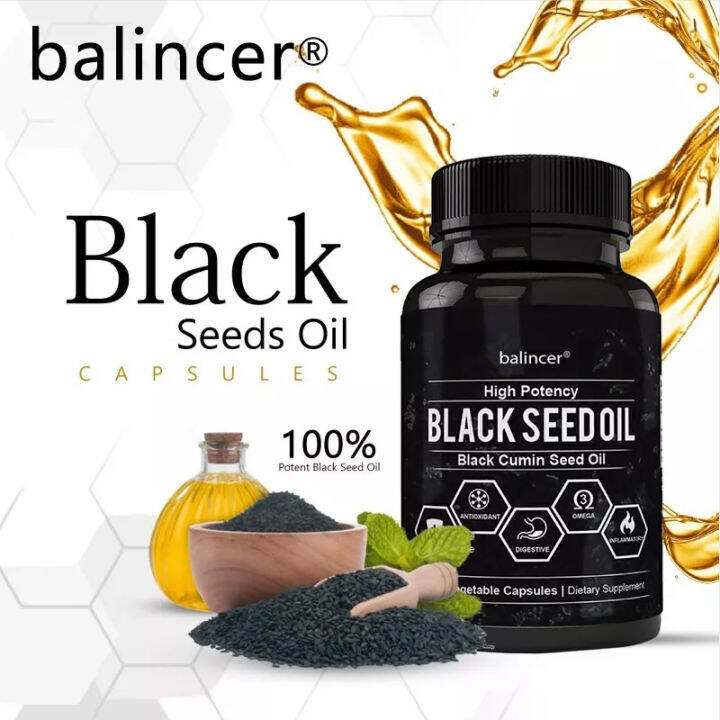 BalincerPremium Black Seed Oil Capsules Promotes Hair & Skin Respiratory Digestive & Joint