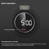 Black Self Regulated Rotary Timers With Led Display Screen Mute Stopwatch Alarm Clock Long Service Life Battery Power Supply 70g