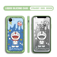 เคสม็อบขนาดเล็กสำหรับ Realme C30S ยิ้มน่ารักโดราเอมอนเคสโทรศัพท์สี่เหลี่ยมของแท้ปลอกซิลิโคนของเหลวเคสป้องกันทนแรงกระแทกกล้องคลุมทั้งหมด