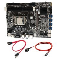 B75 Mining Motherboard 8 USB3.0 to PCIE Graphics Card Slot DDR3 for BTC Mining Miner with CPU SATA Cable + Switch Cable