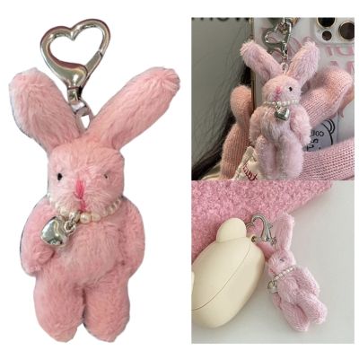 Bunny Heart Phone Chain Korean INS Punk Cute Keychain Y2K Fashion Jewelry Cute Keychain Dolls Pendant Accessories Gift