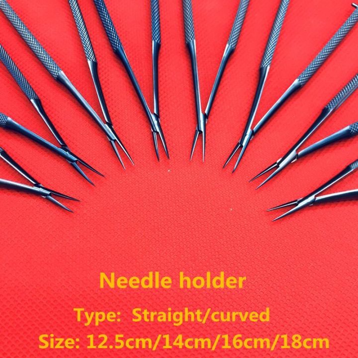 titanium-castroviejo-curved-needle-holders-ophthalmic-tweezer-forceps-eye-tools-12cm-14cm-16cm-18cm