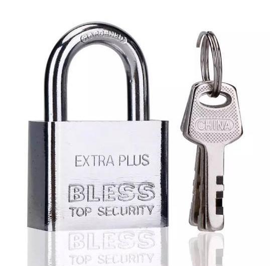 BLISS แม่กุญแจเหล็กชุบแข็ง กุญแจ แม่กุญแจ ระบบล๊อคลูกปืน 2 ข้าง ป้องกันกุญแจผี