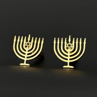 【hot】 Hanukkah Menorah Men Jewelry Israel 9 Candlestick Jerusalem Twins Shirt Luxury Accessory Wedding