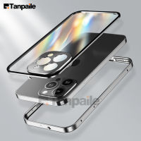 Tanpaile หรูหราบางเฉียบอะลูมินัมอัลลอยกันชนโลหะเคสสำหรับ IPhone14 13 12 Pro Max Plus ฝาครอบล็อคกระจกเทมเปอร์เคส