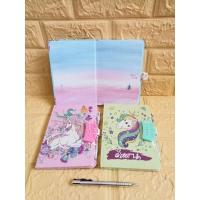 [Hagoya Stationery Stor] แผ่นจดบันทึกไดอารี่ยูนิคอร์นพร้อมปากกา32K-MS05449