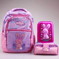 ✾☇ Australian smiggle กระเป๋าดินสอกระต่ายขนาดใหญ่กระเป๋านักเรียนประถมและมัธยมศึกษากระเป๋าเป้สะพายหลังเด็กการ์ตูนสัตว์กระเป๋าสะพาย