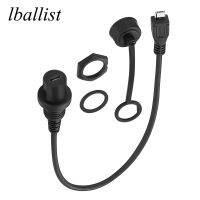 lballist Micro USB 2.0 Male to Female Dashboard Flush Panel Mount Extension Cable For Car Truck Boat Motorcycle 30cm