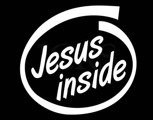 Jesus Inside Religious Christian Car Truck Window Laptop Vinyl Decal ...