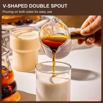 Double Shot Espresso Cups, Espresso Shot Glass With Wooden Handle