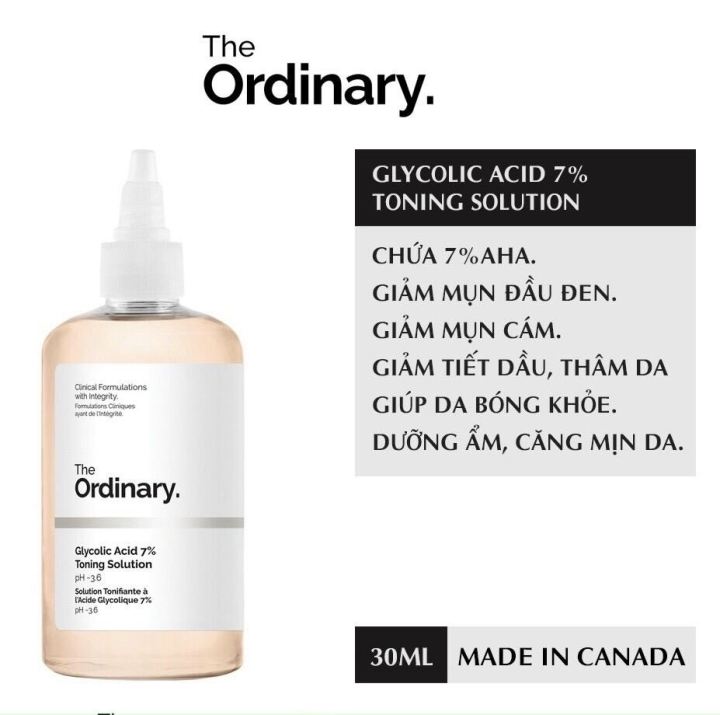 Nước Hoa Hồng Tẩy Da Chết Aha The Ordinary Glycolic Acid 7 Toning