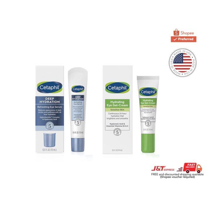 AUTHENTIC Cetaphil Hydrating Eye GelCream Deep Hydration Refreshing