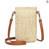 【Ready Stock】?Summer Women Mini Straw Crossbody Bags Hand Woven Beach Phone Wallet Purse