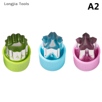 Longjia Tools เครื่องหั่นผักรูปทรงหัวใจแบบพกพา3ชิ้น เซ็ตอุปกรณ์ในครัวทำจากสแตนเลสอุปกรณ์ในครัวสำหรับทำอาหาร