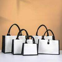 Canvas Linen Tote Bag Eco-friendly Shopping Handbags Large Reusable Grocery Water Resistant DIY Container Women Shopper Bag 2023