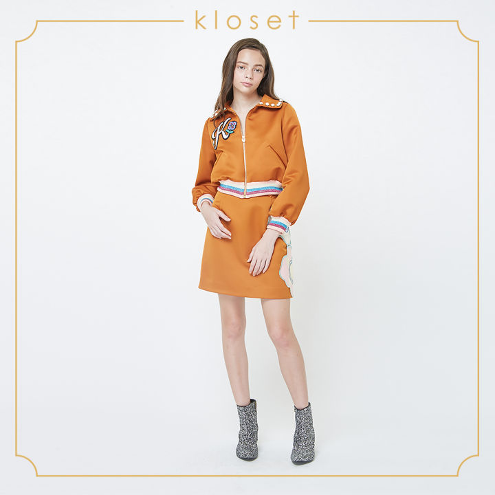 kloset-embellished-mini-skirt-sh18-s001-เสื้อผ้าผู้หญิง-เสื้อผ้าแฟชั่น-กระโปรงแฟชั่น-กระโปรงสั้น