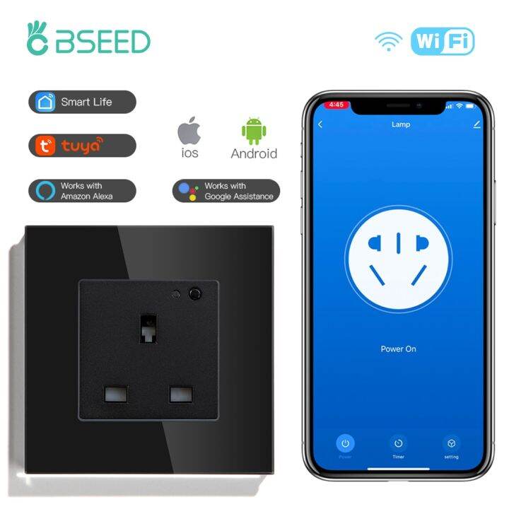 bseed-single-uk-smart-socket-wifi-wall-socket-power-outlet-support-tuya-smart-life-google-alexa-app-glass-panel-13a