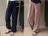 Hot sale 2023 High quality new style Asi studios Korean version retro loose elastic waist thin section Tencel wide-leg casual pants with good summer drape