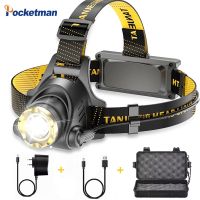 Super Bright LED Headlamp Waterproof Headlight Rechargeable Headlamps Zoomable Head Torch Outdoor Work Light with Battery