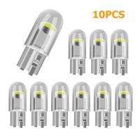 หลอดไฟ LED DC 12V 10ชิ้น,หลอดไฟทรงลิ่มสำหรับรถยนต์ T10ไฟด้านข้างรถสว่างมากโคมไฟแอลอีดีกว้างขนาดเล็ก W5W ใสสำหรับรถยนต์สำหรับรถยนต์รถยนต์