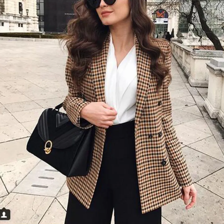 ladies plaid blazer