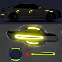 2023 New 3d Carbon Fiber Car Door Handle Stickers Scratch-resistant Sticker Car Safety Reflective Strip Car Accessories Car Door Protection