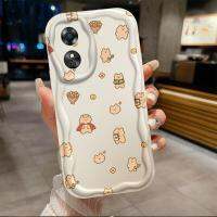 เคสสำหรับ OPPO A17ลายคลื่นหมีไอศกรีมเคสเคสโทรศัพท์นิ่มสาวน่ารัก