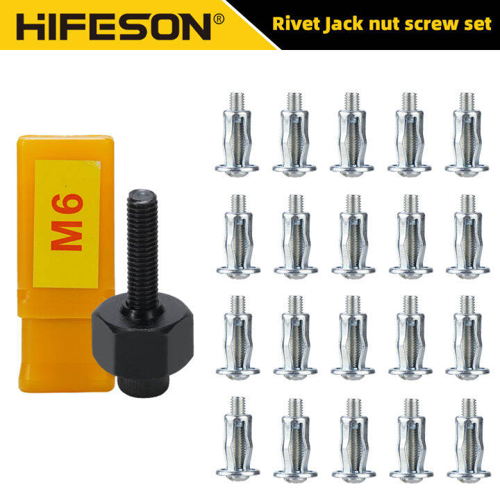 HIFESON M4 M5 M6 M8 Jack Nuts Rivet Set 20pcs Expansion Clamp Petal