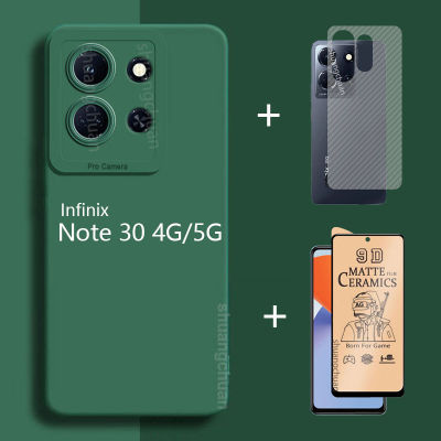 เคส Infinix Note 30 5G + ฟิล์มบางเซรามิกปกป้องหน้าจอ + 3in ฟิล์มด้านหลัง1เคสโทรศัพท์สีฝ้าเคสโทรศัพท์เคสโทรศัพท์มือถือ