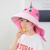 【CC】 Fashion Children Protection Beach Cap Hat Big Brim Kids 4-9 Yeas