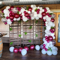 122pcs Burdy White Balloon Garland Arch Kit Rose Red Confetti Latex Balloons Birthday Wedding Decoration Girls Party Supplies